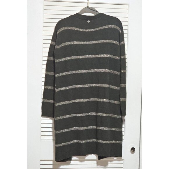 Pietronilla Women Wool Blend Metallic Accent Striped Longline Cardigan Sz S 2880 - Picture 10 of 12